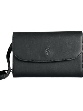 Simply Vera Vera Wang Black Crossbody Mini Bag with Silver Logo